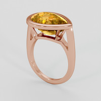 5.88 Ct. Golden Yellow Heliodor Ring, 14K Rose Gold 2