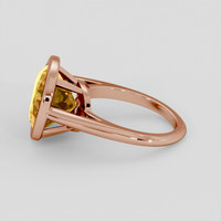 5.88 Ct. Golden Yellow Heliodor Ring, 14K Rose Gold 4