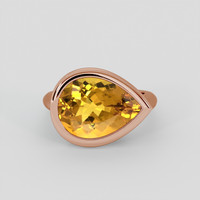 5.88 Ct. Golden Yellow Heliodor Ring, 18K Rose Gold 1