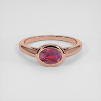 1.05 Ct. Purplish Red Ruby Ring, 18K Rose Gold 1