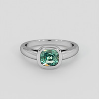 2.06 Ct. Bluish Green Sapphire Ring, Silver 1