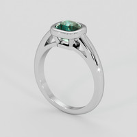 2.06 Ct. Bluish Green Sapphire Ring, Silver 2