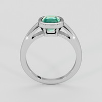 2.06 Ct. Bluish Green Sapphire Ring, Silver 3