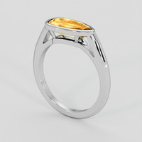 2.91 Ct. Reddish Orange Imperial Topaz Ring, 10K White Gold 2