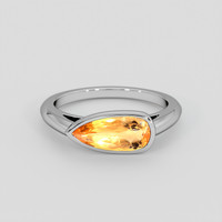 2.91 Ct. Reddish Orange Imperial Topaz Ring, 14K White Gold 1