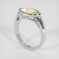2.01 Ct. Yellowish Orange Sapphire Ring, 14K White Gold 2