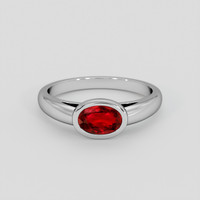 0.81 Ct. Ruby Ring, 14K White Gold 1