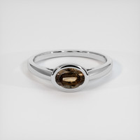 0.91 Ct. Greenish Brown Sapphire Ring, 14K White Gold 1
