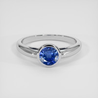 1.24 Ct. Blue Sapphire Ring, 18K White Gold 1