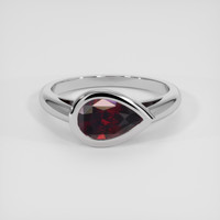1.64 Ct. Red Almandine Garnet Ring, 18K White Gold 1