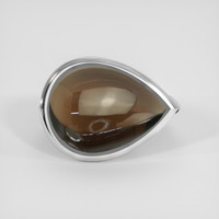 12.15 Ct. Brown Smokey Quartz Ring, 18K White Gold 1