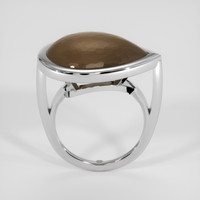 12.15 Ct. Brown Smokey Quartz Ring, 18K White Gold 3
