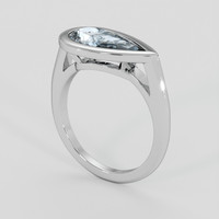 2.83 Ct. Greyish Blue Sapphire Ring, 18K White Gold 2