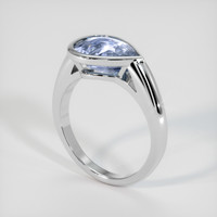 6.14 Ct. Blue Sapphire Ring, 18K White Gold 2
