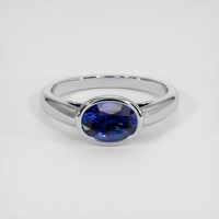 1.69 Ct. Blue Sapphire Ring, 18K White Gold 1
