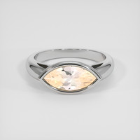 2.01 Ct. Yellowish Orange Sapphire Ring, 18K White Gold 1