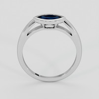 0.88 Ct. Blue Sapphire Ring, 18K White Gold 3