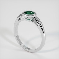 0.65 Ct. Bluish Green Sapphire Ring, 18K White Gold 2