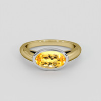 3.92 Ct. Orangish Yellow Precious Topaz Ring, 14K White & Yellow 1