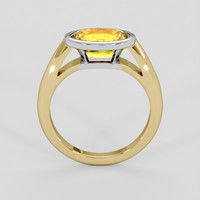 3.92 Ct. Orangish Yellow Precious Topaz Ring, 14K White & Yellow 3