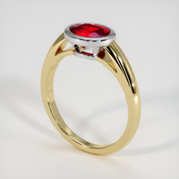 1.24 Ct. Ruby Ring, 14K White & Yellow 2