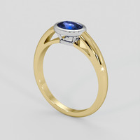1.14 Ct. Blue Sapphire Ring, 14K White & Yellow 2