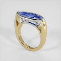 3.51 Ct. Blue Sapphire Ring, 14K White & Yellow 2