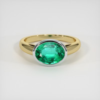 1.86 Ct. Emerald Ring, 18K White & Yellow 1