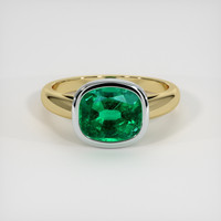 1.90 Ct. Emerald Ring, 18K White & Yellow 1