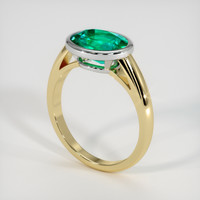 2.10 Ct. Emerald Ring, 18K White & Yellow 2