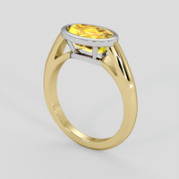 3.92 Ct. Orangish Yellow Precious Topaz Ring, 18K White & Yellow 2