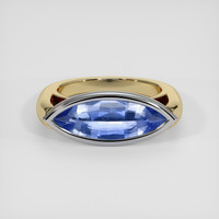 3.51 Ct. Blue Sapphire Ring, 18K White & Yellow 1
