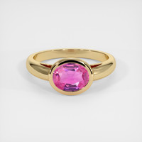 1.74 Ct. Pink Sapphire Ring, 10K Yellow Gold 1