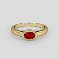 0.81 Ct. Ruby Ring, 10K Yellow Gold 1