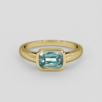 2.10 Ct. Bluish Green Sapphire Ring, 10K Yellow Gold 1