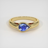 0.52 Ct. Blue Sapphire Ring, 10K Yellow Gold 1