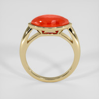 1.84 Ct. Orangish Red Coral Ring, 14K Yellow Gold 3