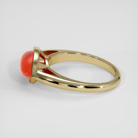 1.84 Ct. Orangish Red Coral Ring, 14K Yellow Gold 4