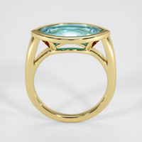 4.20 Ct. Bluish Green Aquamarine Ring, 14K Yellow Gold 3