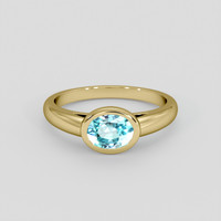1.35 Ct. Blue Zircon Ring, 14K Yellow Gold 1