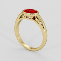 1.29 Ct. Ruby Ring, 14K Yellow Gold 2