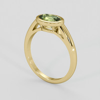 1.34 Ct. Yellowish Green Sapphire Ring, 14K Yellow Gold 2