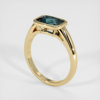 3.05 Ct. Bluish Green Sapphire Ring, 14K Yellow Gold 2