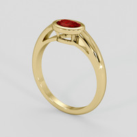 0.81 Ct. Ruby Ring, 14K Yellow Gold 2