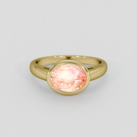 3.67 Ct. Padparadscha Sapphire Ring, 14K Yellow Gold 1