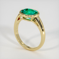 2.10 Ct. Emerald Ring, 18K Yellow Gold 2