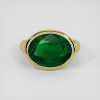 6.85 Ct. Emerald Ring, 18K Yellow Gold 1
