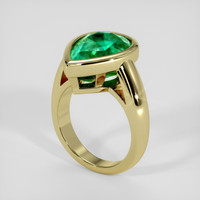 6.90 Ct. Emerald Ring, 18K Yellow Gold 2