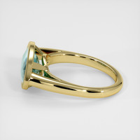 4.20 Ct. Bluish Green Aquamarine Ring, 18K Yellow Gold 4
