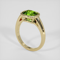 2.48 Ct. Green (Lime Green) Peridot Ring, 18K Yellow Gold 2